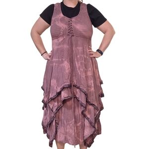 Lotustraders Tie Dyed Peasant Dress